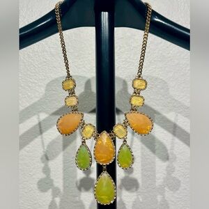 Aldo Multicolour Sparkling Teardrop-shaped Gemstone Statement Necklace